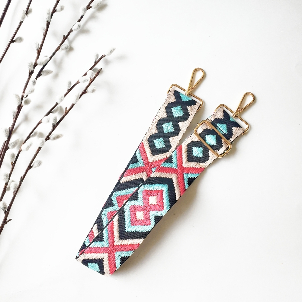 Adjustable Guitar Handbag Strap - Aztec Design